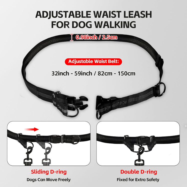 Adjustable waist leash