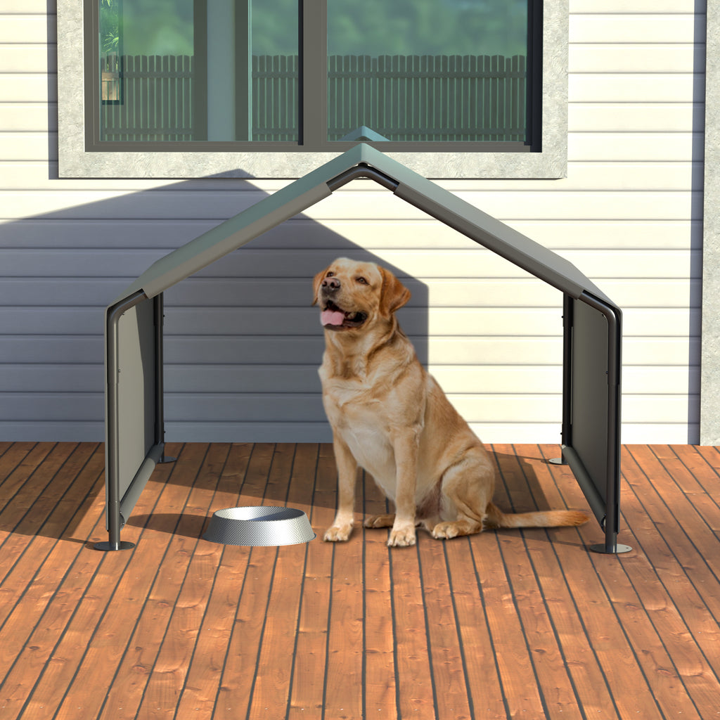 Large dog in the shelter