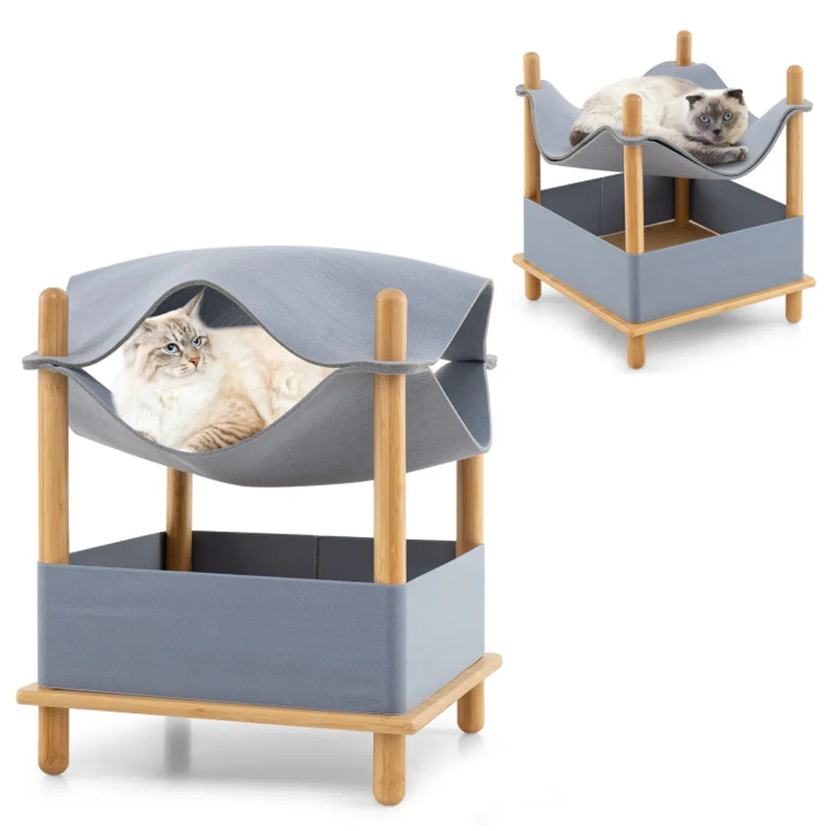 2-tier cat condo with hammock