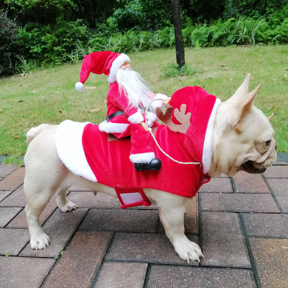Santa Rider Christmas Costume for Medium & Large Dogs