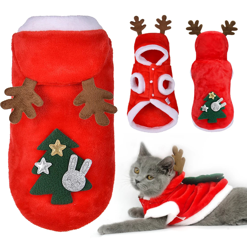 Santa Claus Hooded Coat for Small Dogs
