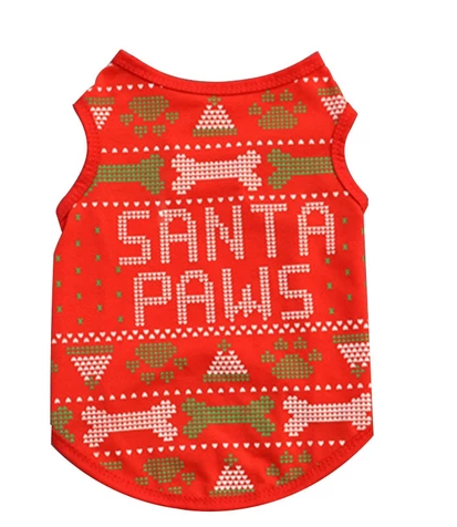 Christmas Print Pet T-Shirt - 11 Festive Styles