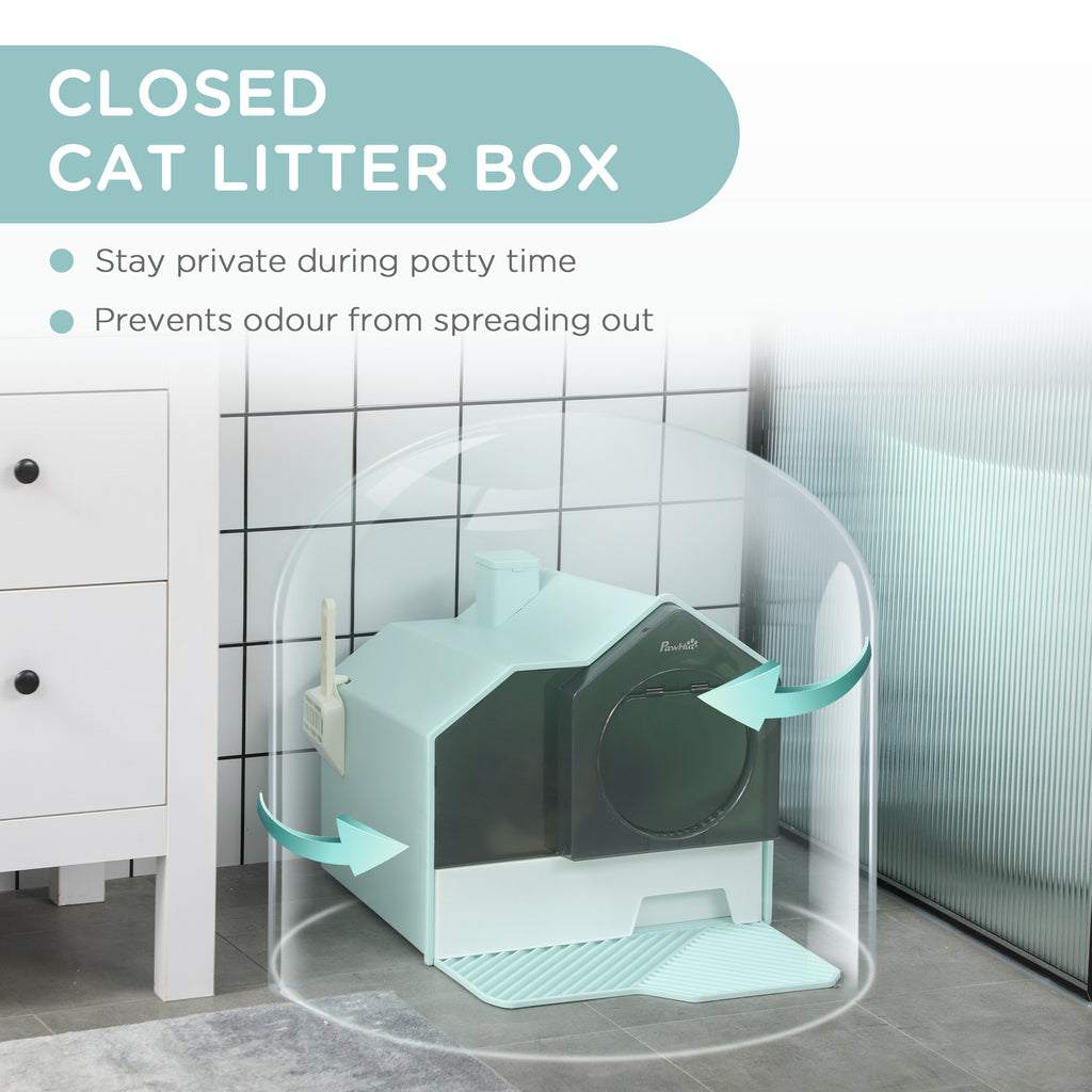 Enclosed litter box details