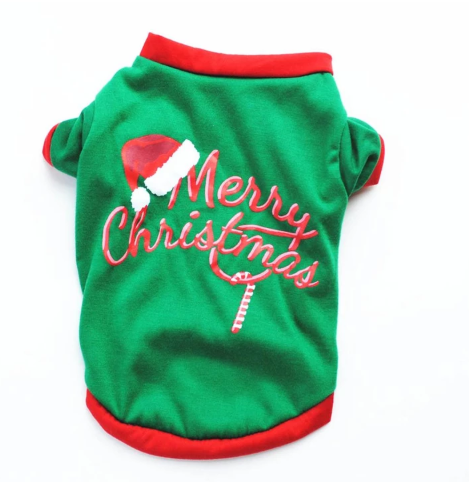 Christmas Print Pet T-Shirt - 11 Festive Styles