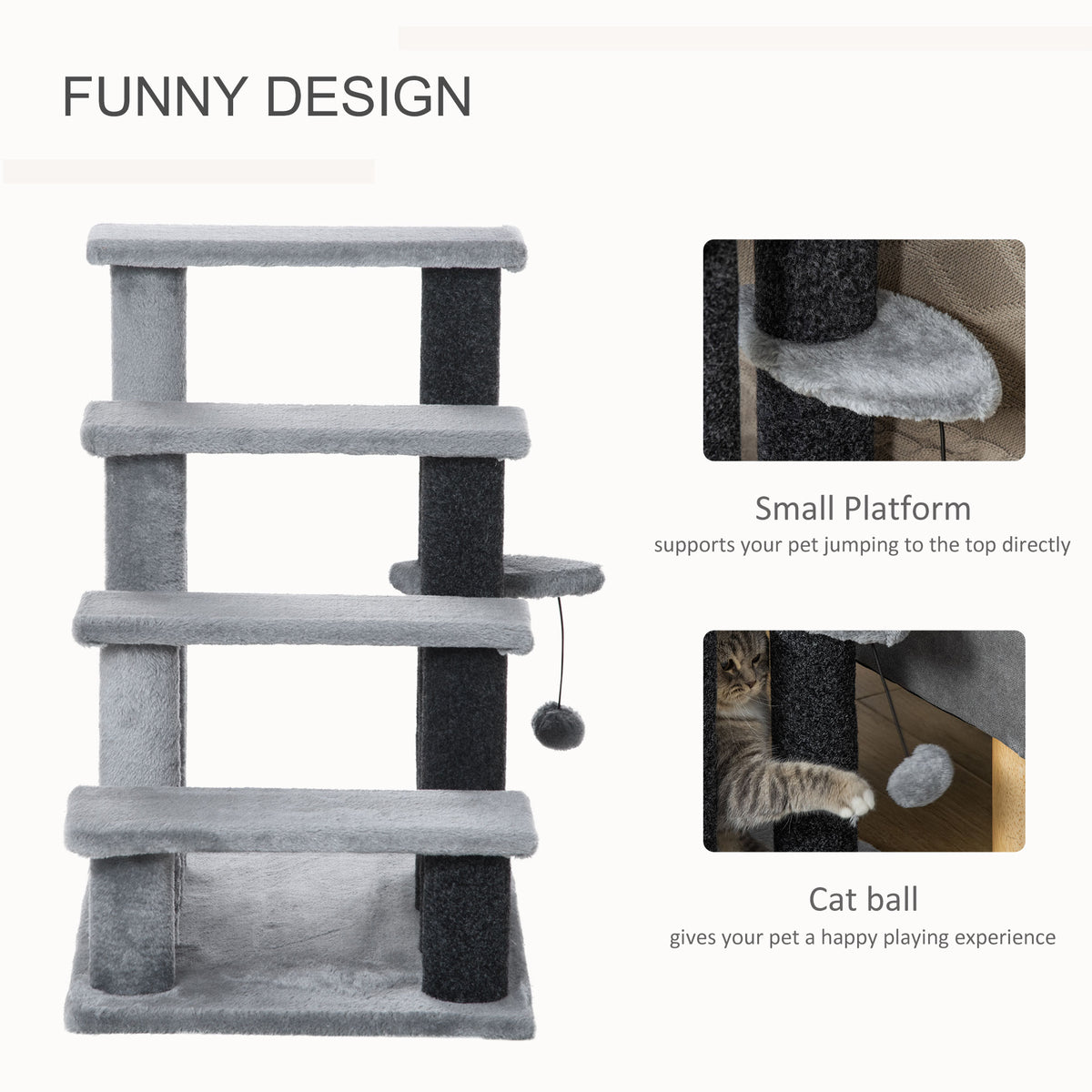 Cat Tree with Steps & Scratching Post