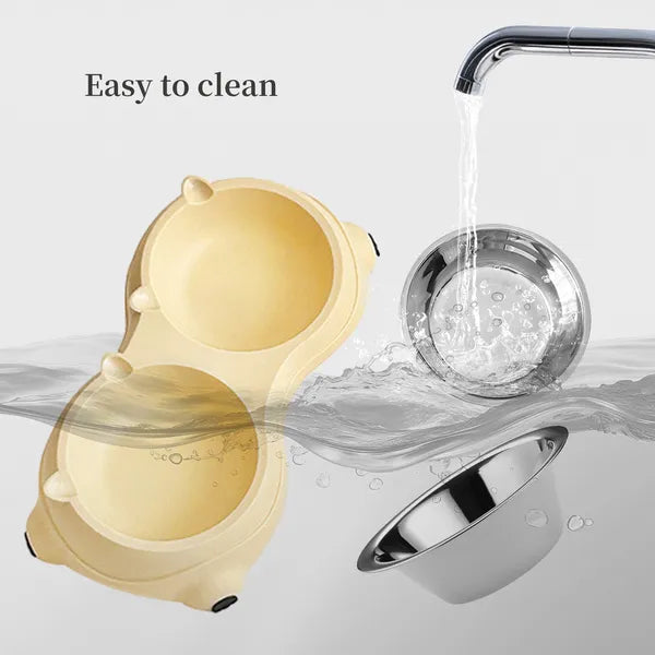 Stainless Steel Double Pet Bowl with Non-Slip Base