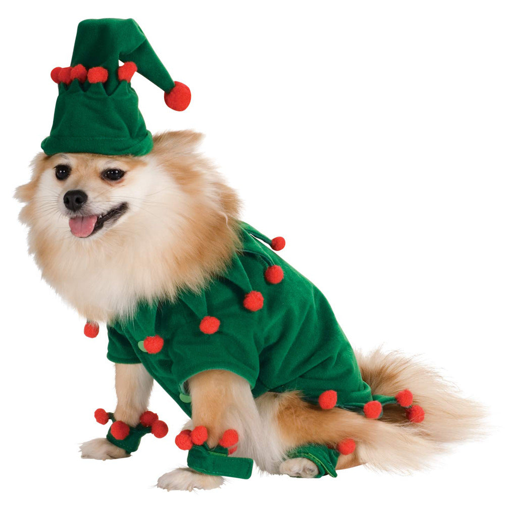 Christmas Tree Costume with Hat for Dogs & Cats