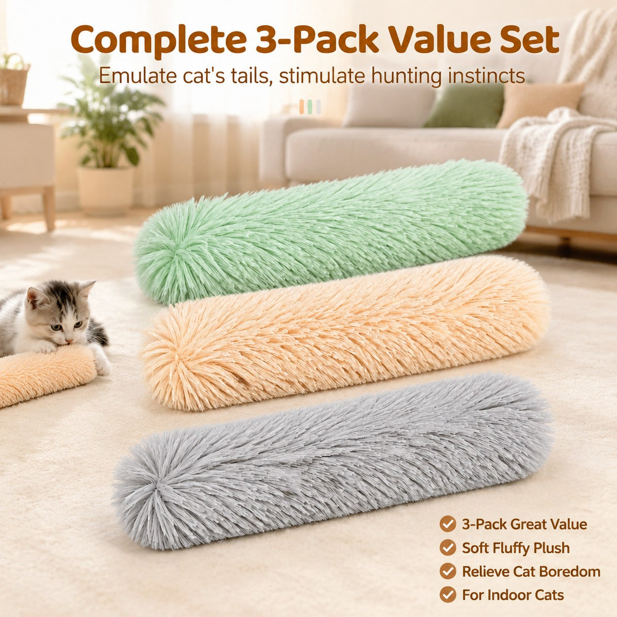Catnip Kicker Toys – 3 Pack