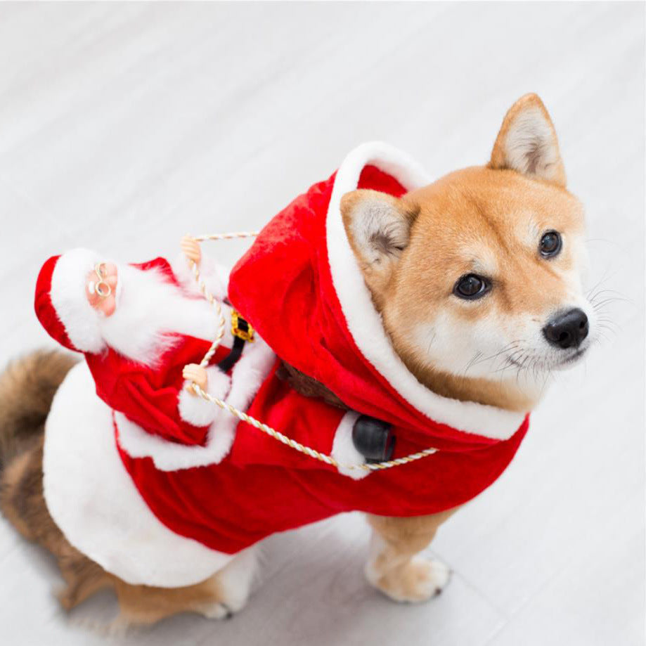 Elf & Santa Two-Leg Christmas Costume for Dogs