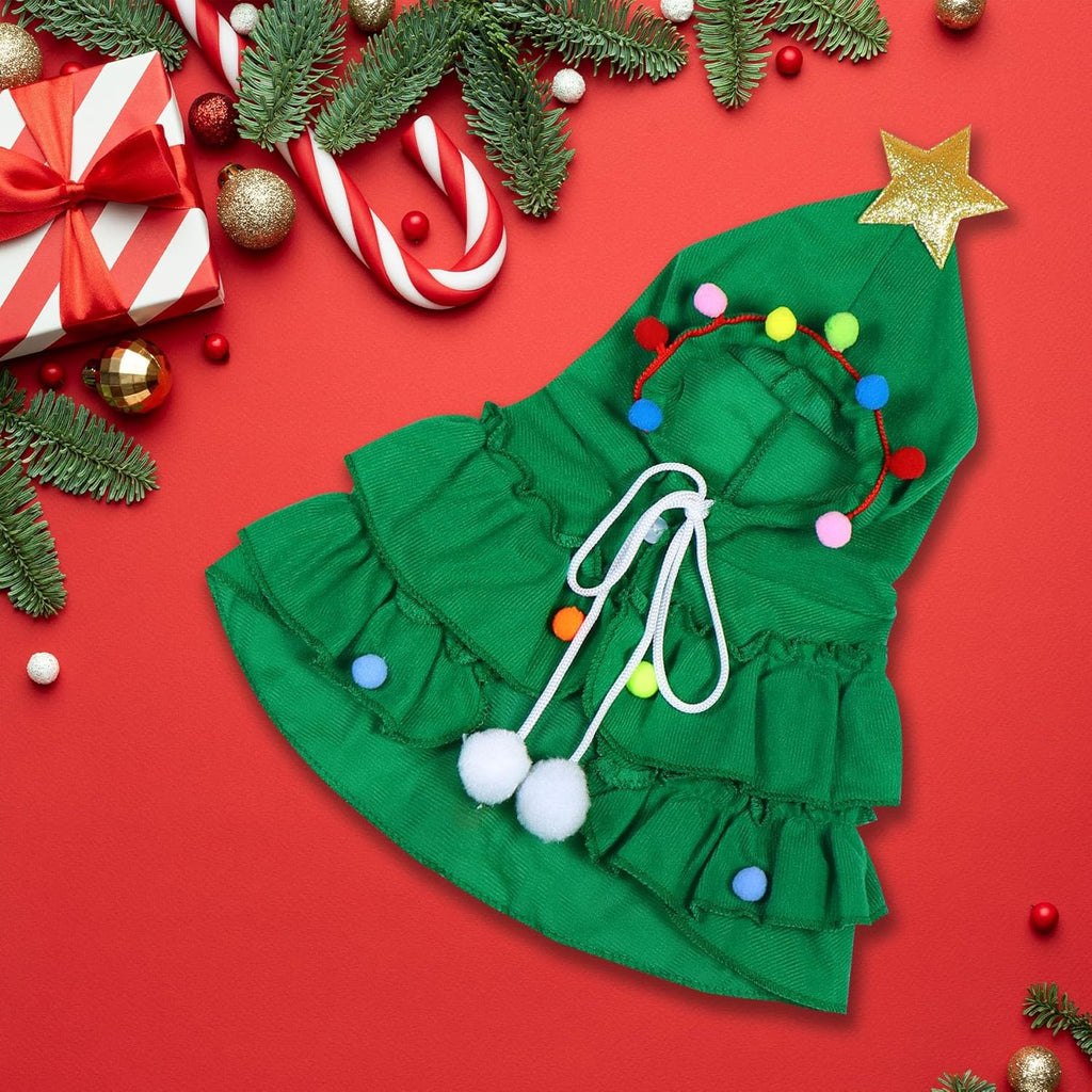 Christmas Tree Costume with Star for Cats