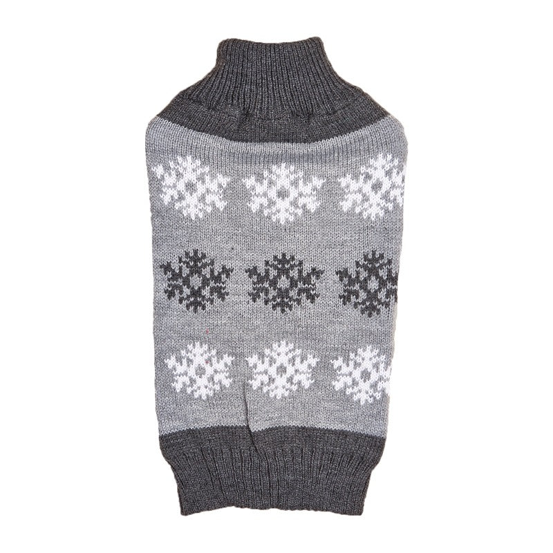 Gray snowflake dog sweater