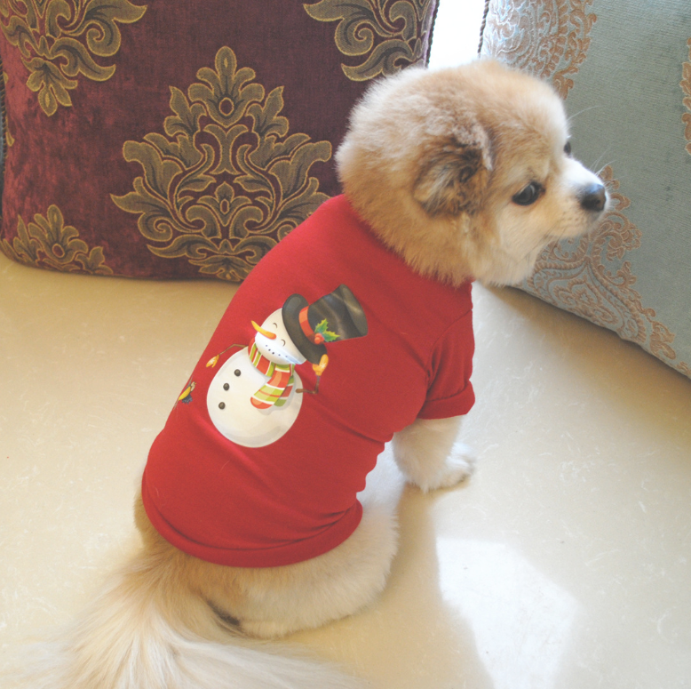 Christmas Print Pet T-Shirt - 11 Festive Styles
