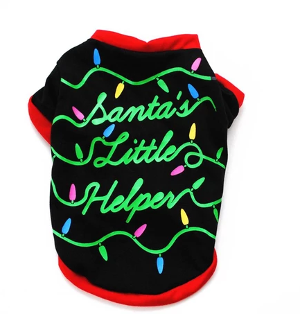 Christmas Print Pet T-Shirt - 11 Festive Styles