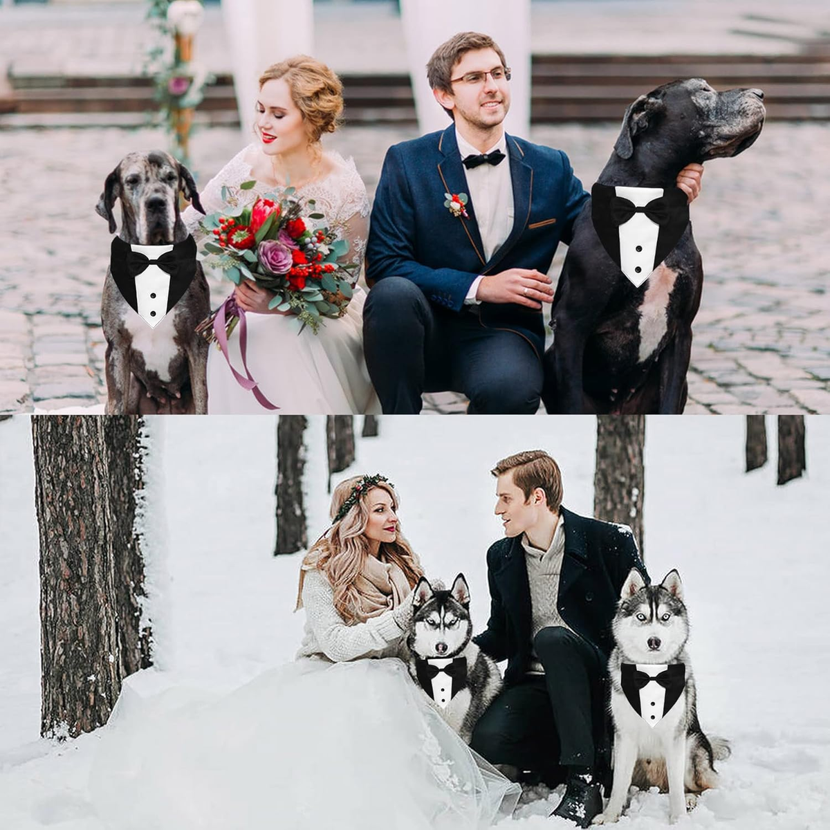 Dog Tuxedo Bandana with Bow Tie