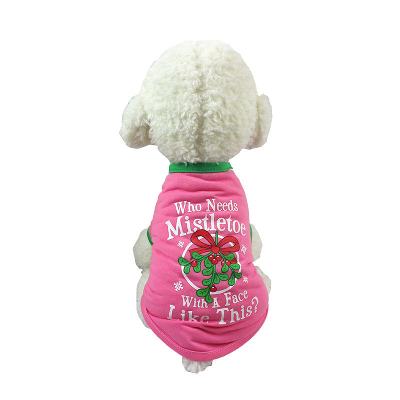 Christmas Print Pet T-Shirt - 11 Festive Styles