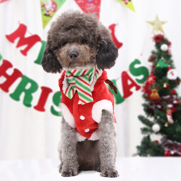 Reindeer Hooded Christmas Sweater for Dogs