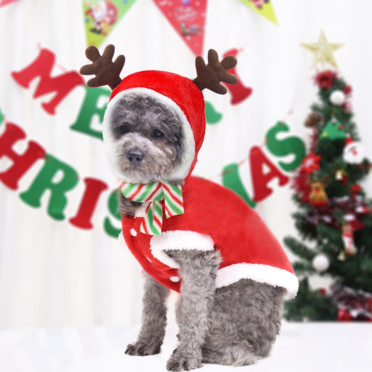 Reindeer Hooded Christmas Sweater for Dogs