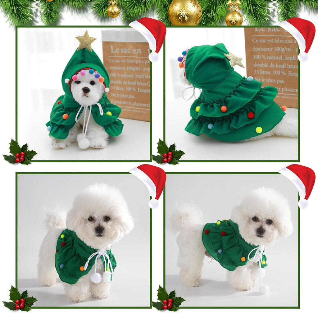 Christmas Tree Costume with Star for Cats