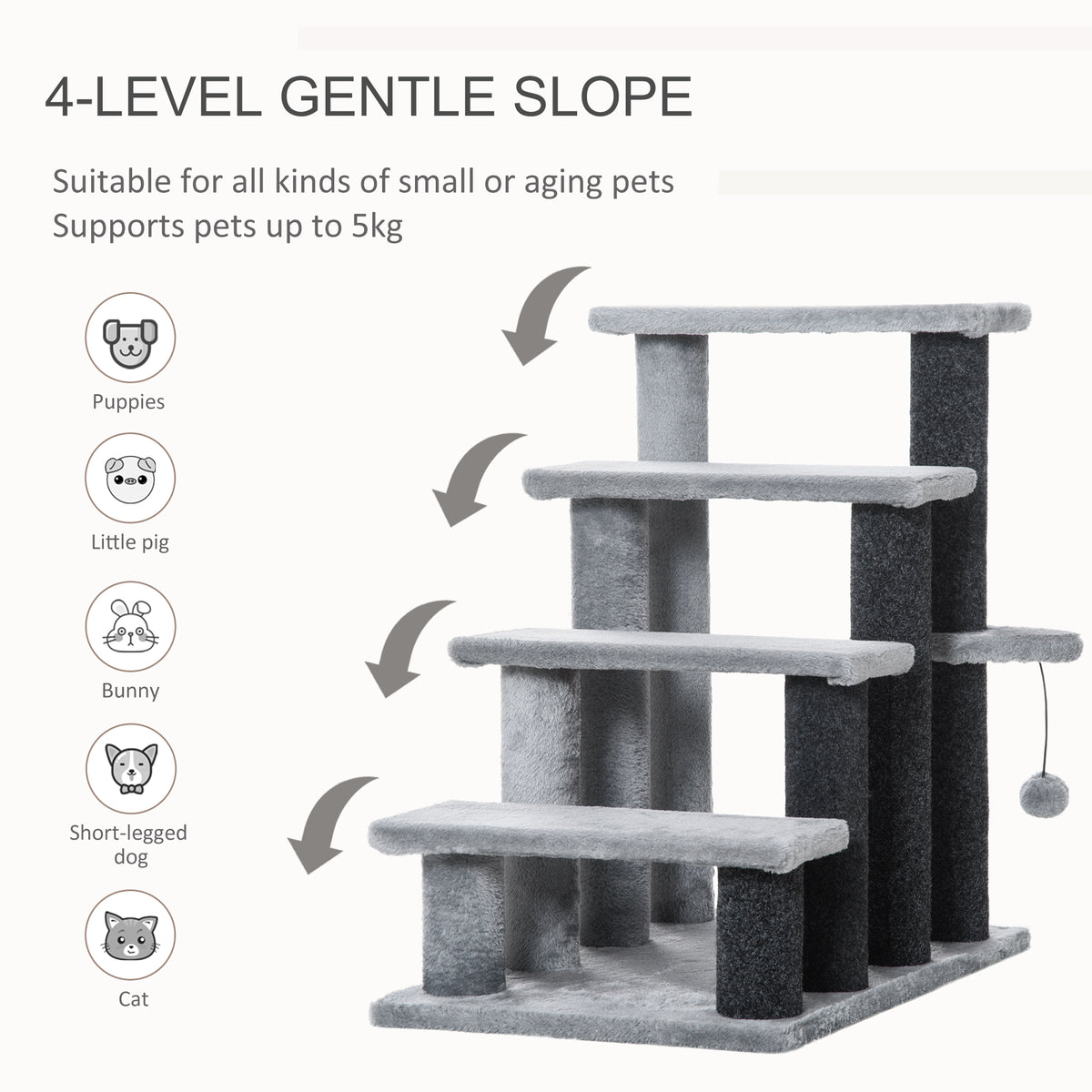 Cat Tree with Steps & Scratching Post