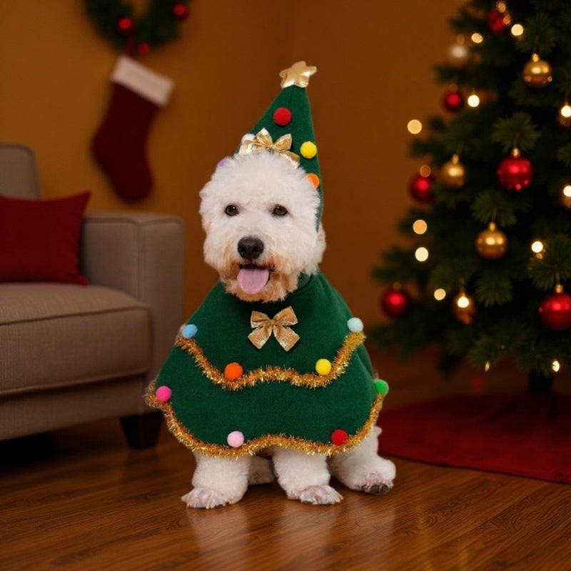 Festive Green Christmas Costume for Cats & Dogs