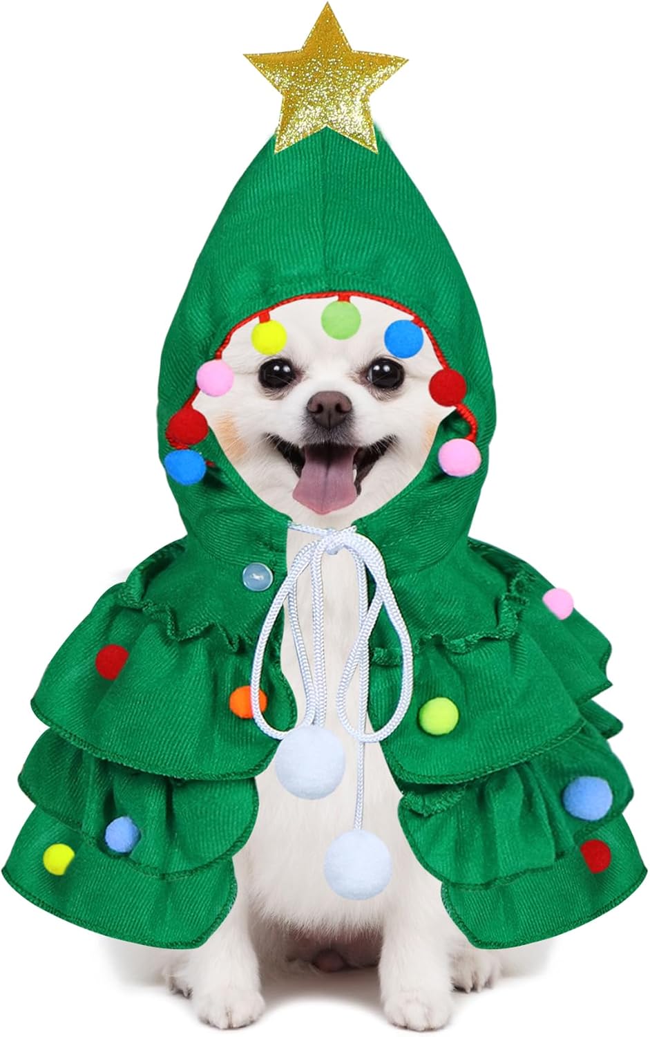 Christmas Tree Costume with Star for Cats
