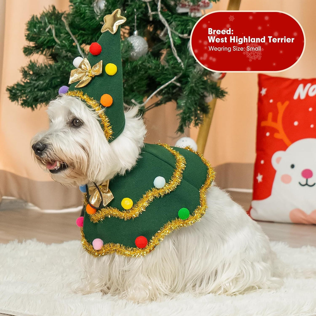 Festive Green Christmas Costume for Cats & Dogs