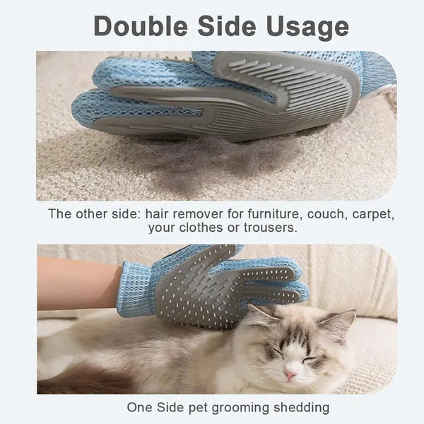2-in-1 Pet Grooming Glove – Deshedding & Hair Remover