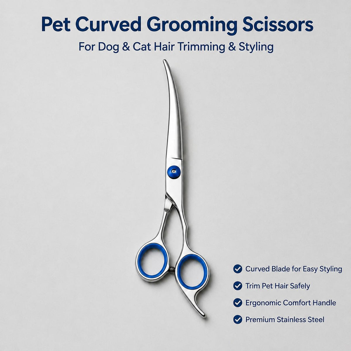 4-in-1 Pet Grooming Scissors Kit with Comb & Case