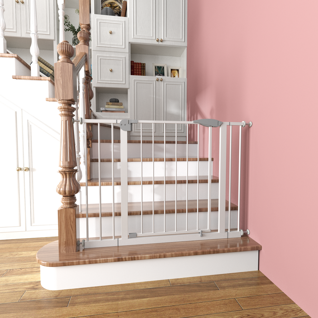 Pet gate at the stairs