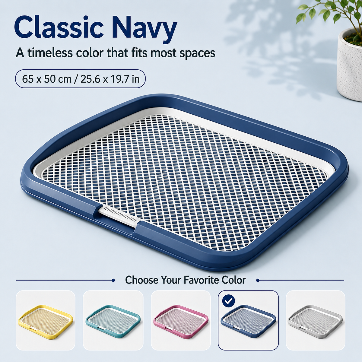 Navy blue potty tray
