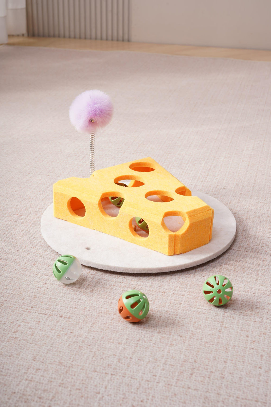 Cat Puzzle Box with Balls & Spring Wand