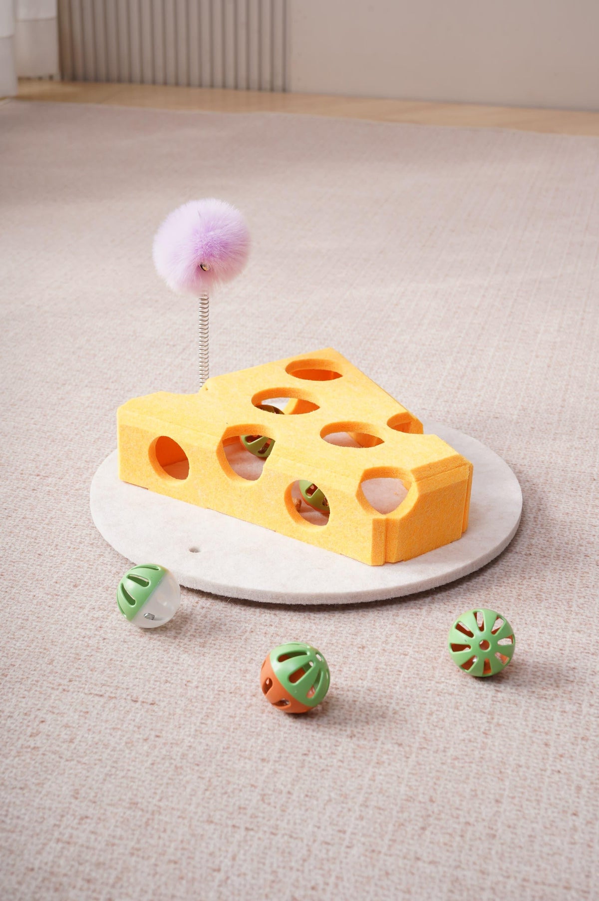Cat Puzzle Box with Balls & Spring Wand