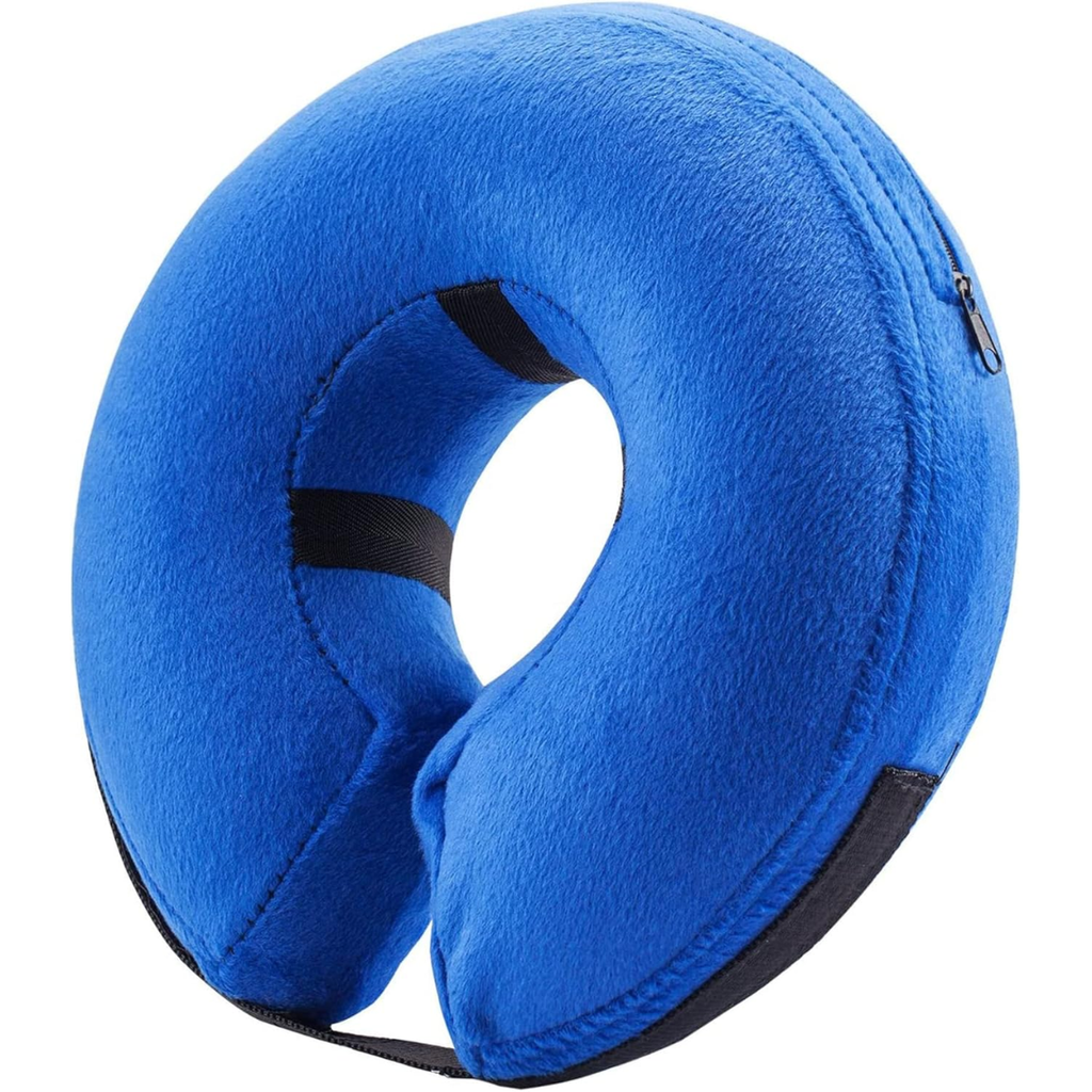 Blue inflatable recovery cone collar