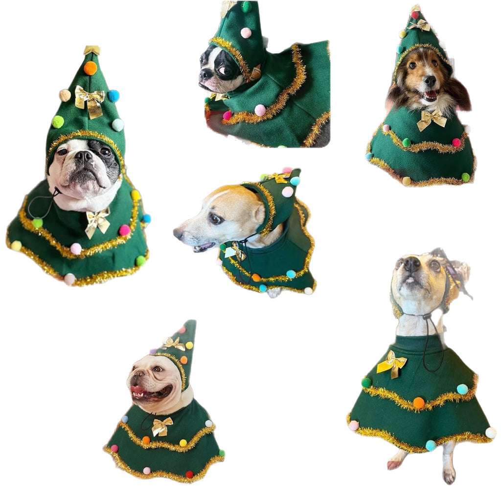 Festive Green Christmas Costume for Cats & Dogs