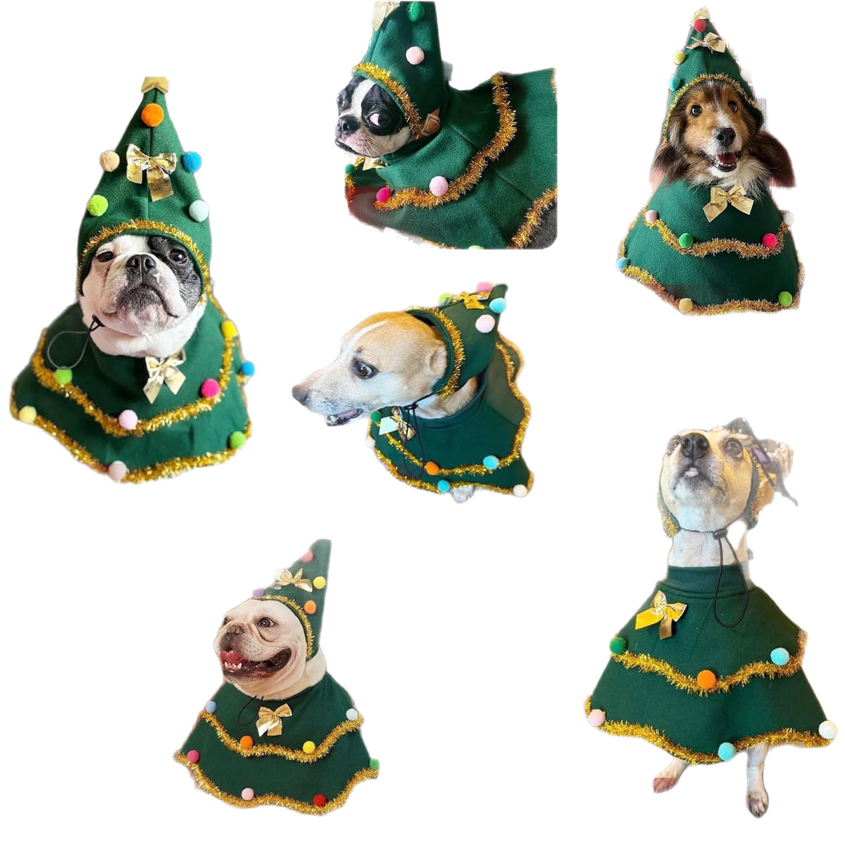 Festive Green Christmas Costume for Cats & Dogs