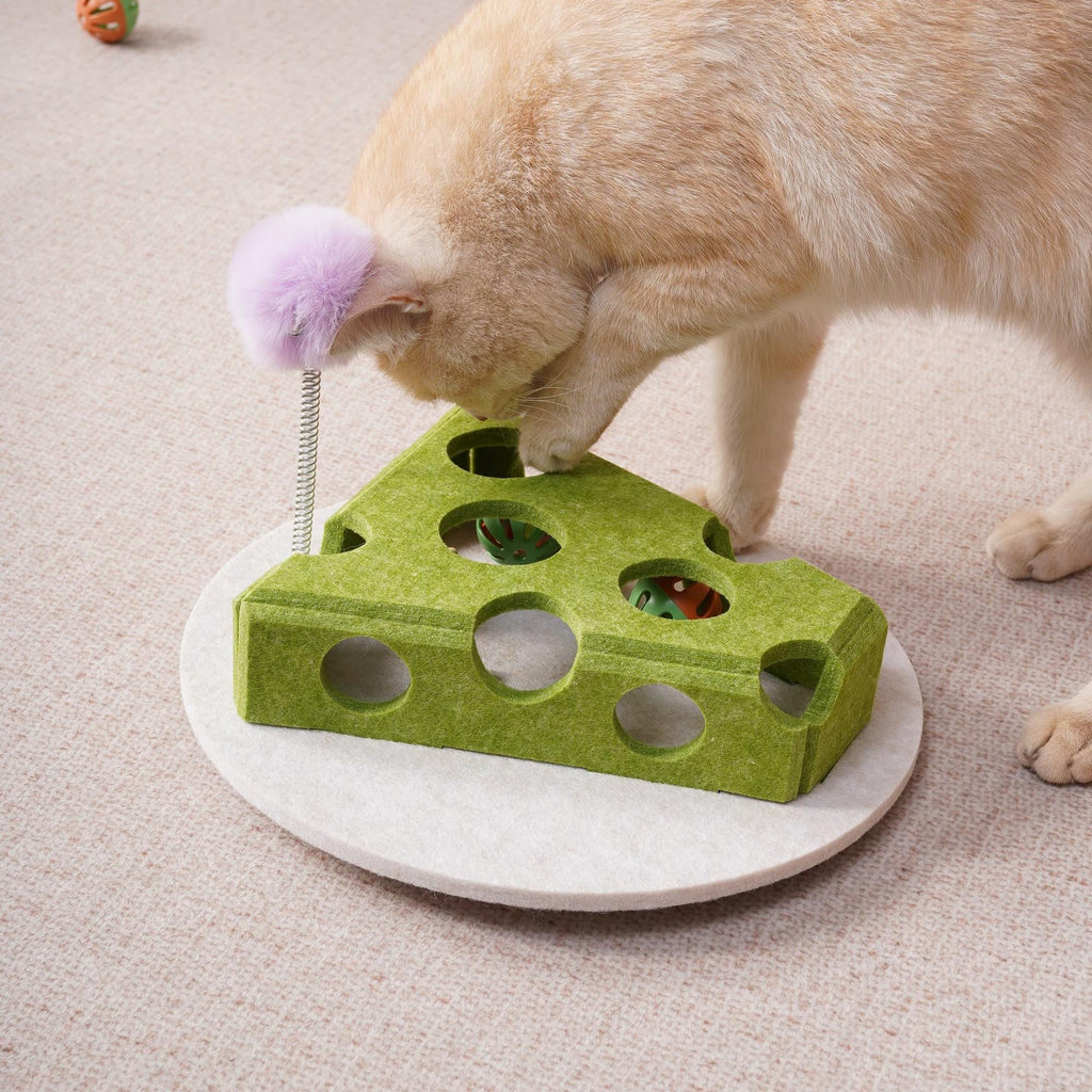 Cat Puzzle Box with Balls & Spring Wand