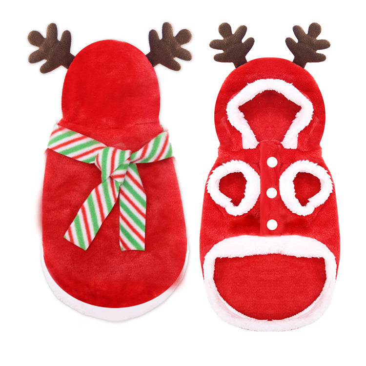 Reindeer Hooded Christmas Sweater for Dogs