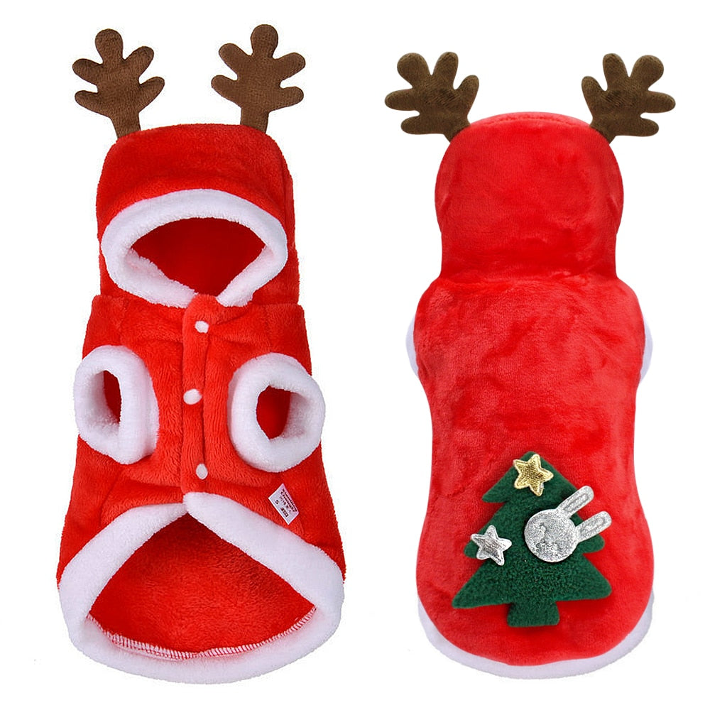 Santa Claus Hooded Coat for Small Dogs