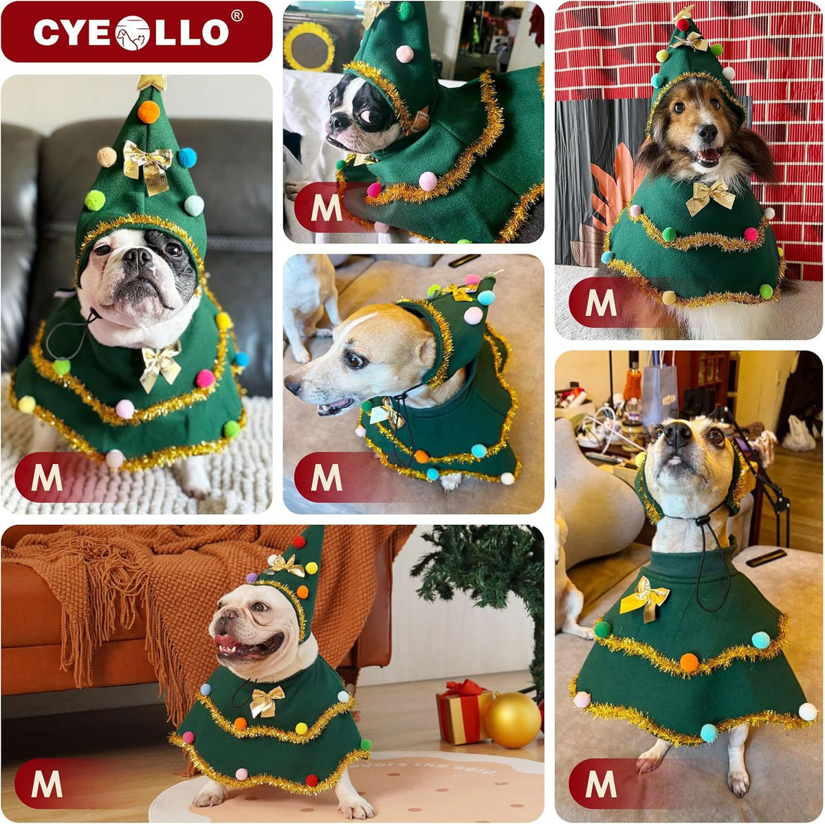 Festive Green Christmas Costume for Cats & Dogs