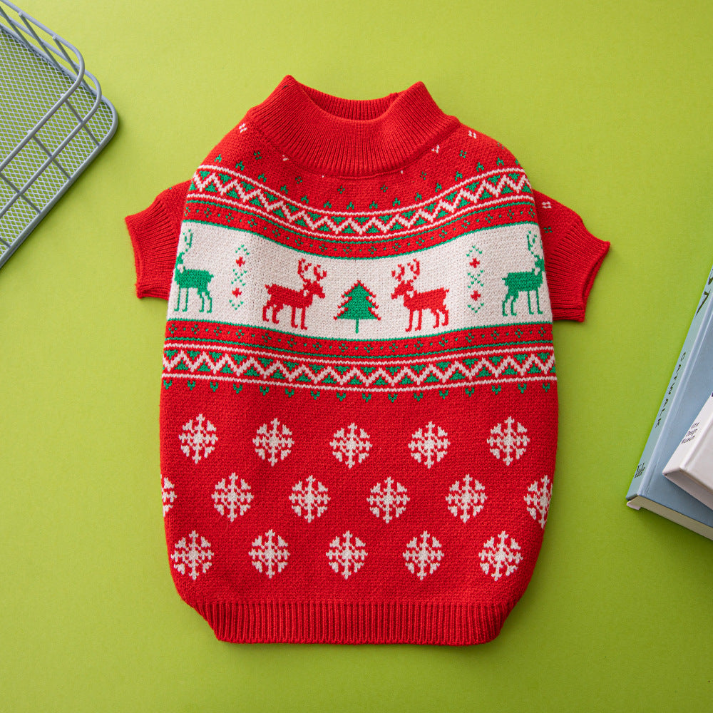 Christmas Knit Dog Sweater – Tree or Reindeer
