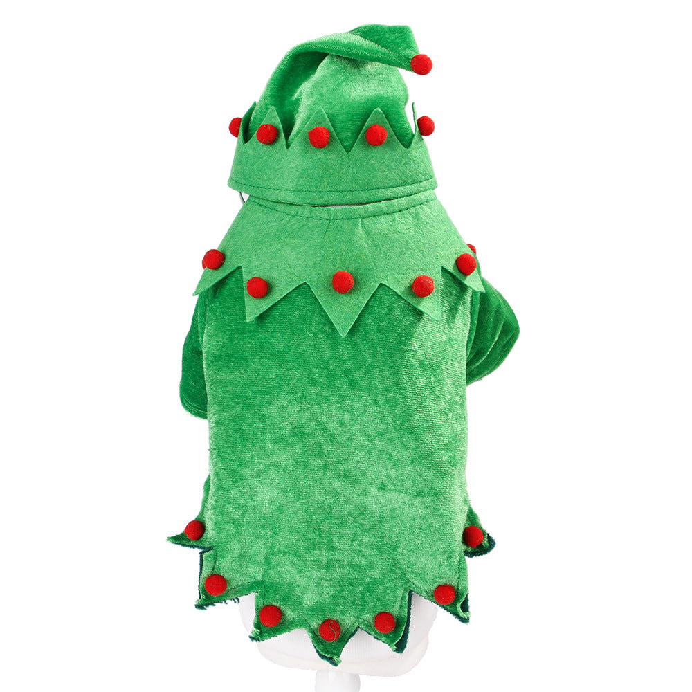 Christmas Tree Costume with Hat for Dogs & Cats