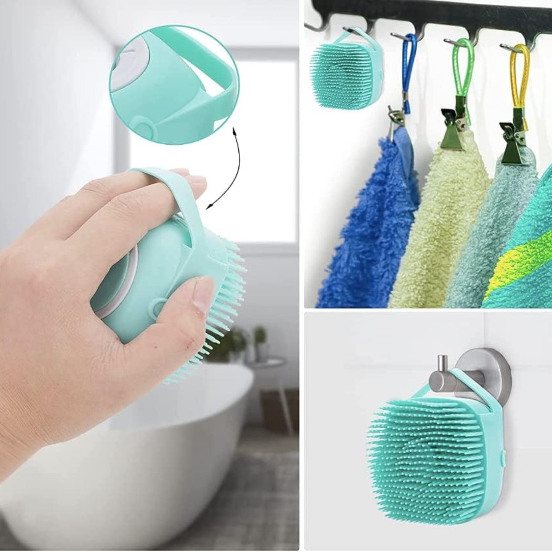 Bath brush features