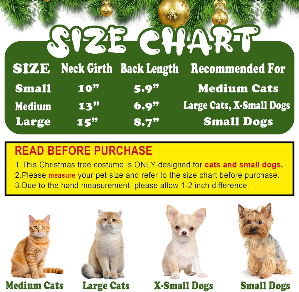 Christmas Tree Costume with Star for Cats