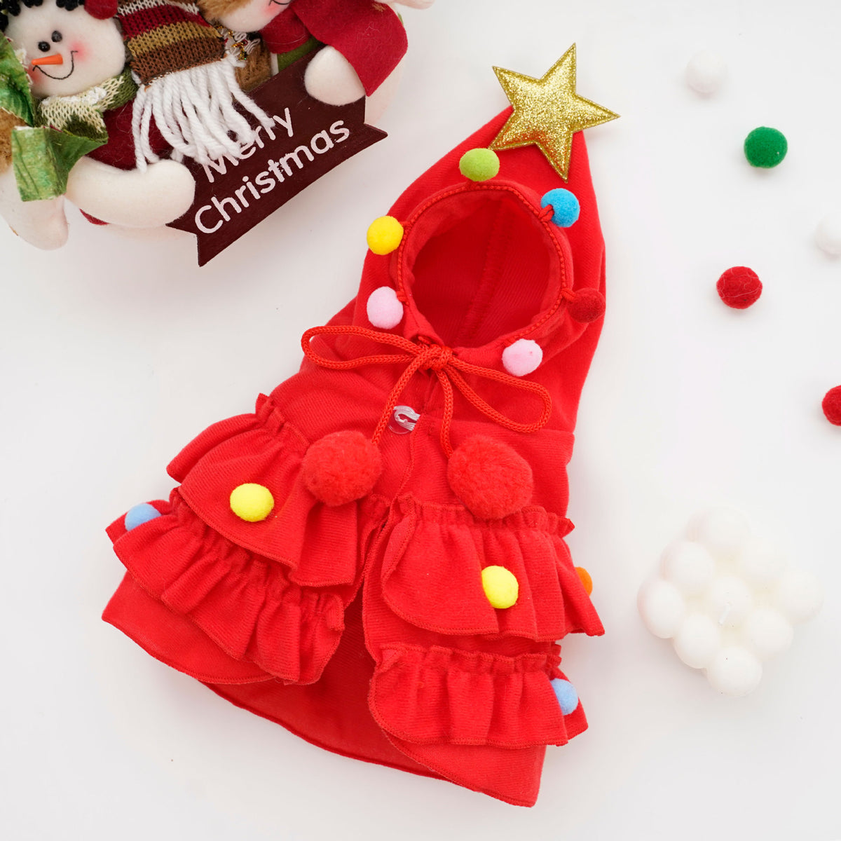 Two-Tone Christmas Cape & Shawl for Dogs & Cats