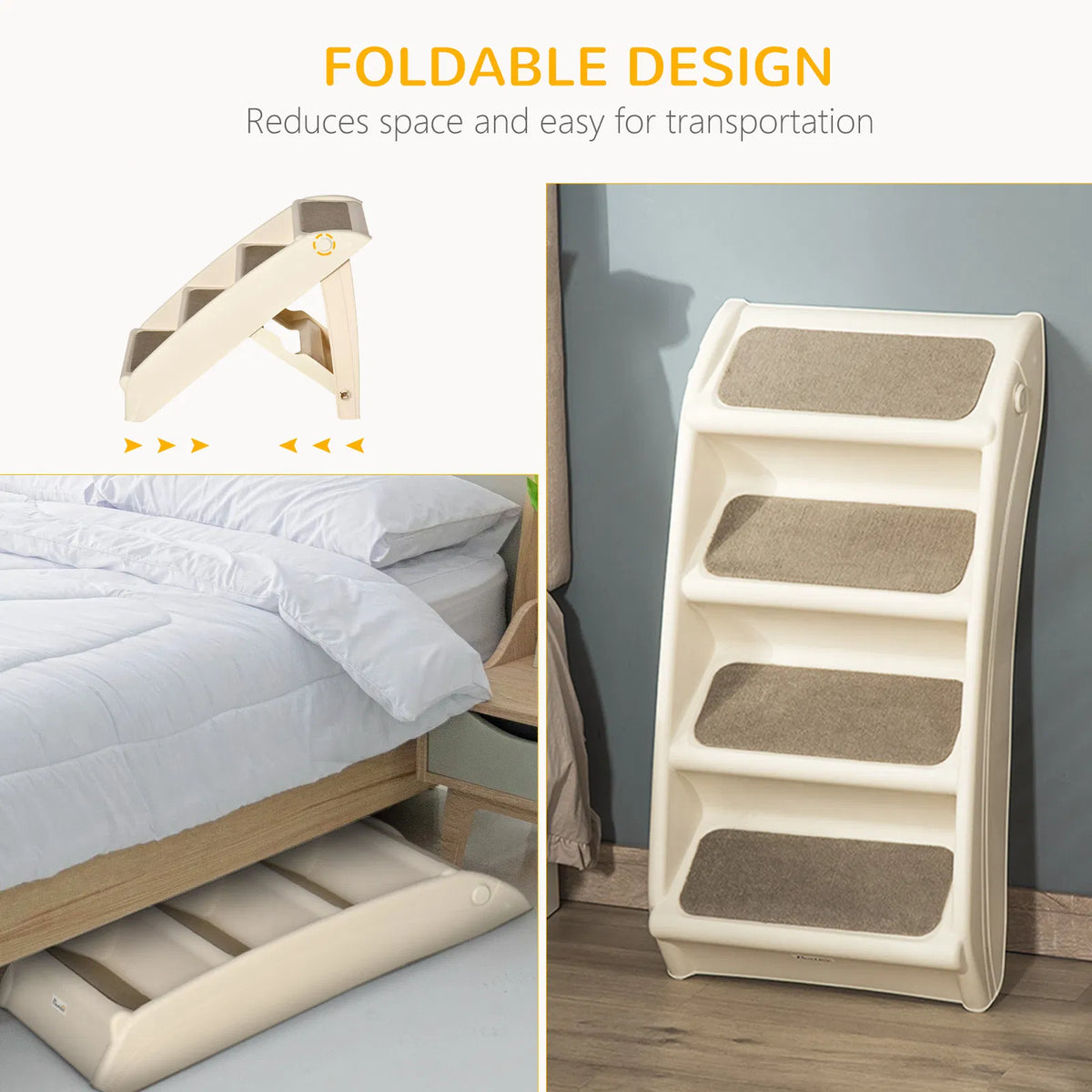 Foldable 4-Step Dog Stairs