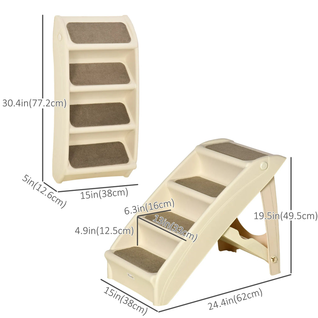 Foldable 4-Step Dog Stairs