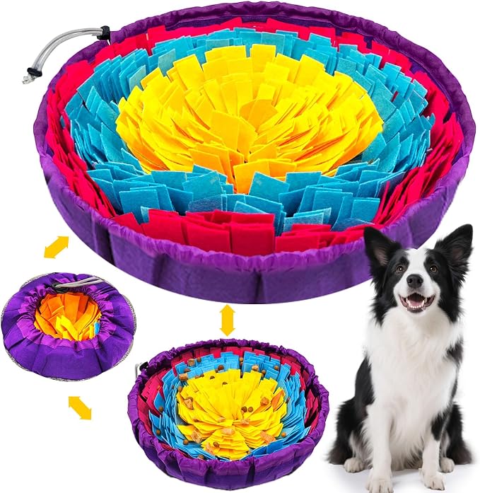 Dog with the snuffle mat