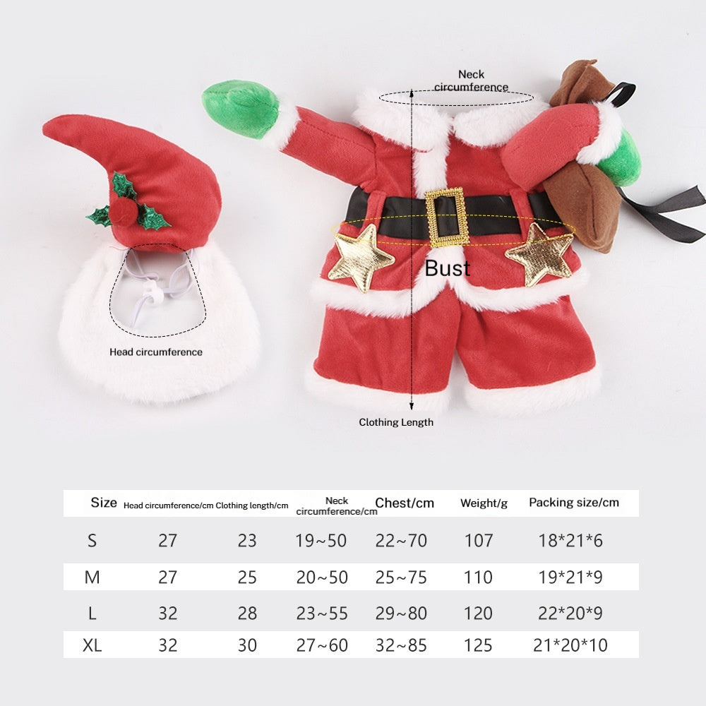 Santa Costume with Headband for Cats & Dogs