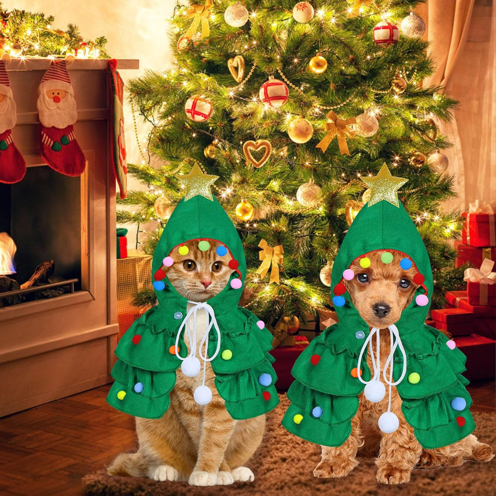 Christmas Tree Costume with Star for Cats
