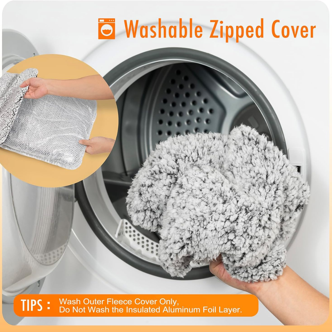Washable zipped cover